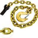 Grade 80 Trailer Safety Chain 36 Inch with 3/8'' Clevis Snap Hook and Chain Retainer | Transport Chain WLL 25,000 lbs for Towing (Yellow)