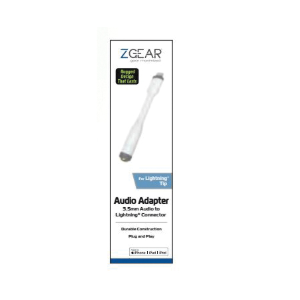 ZGEAR Audio Adapter 3.5mm Audio Lightning Connector