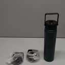 Insulated Water Bottle 24Oz Stainless Steel Sport Bottles With 3 Lids, Army Green