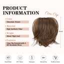 BOGSEA Claw Clip Ponytail Hair Extension - 8 Inch Short Ponytail DIY Bendable Wires Hair Piece for Women Synthetic Fake Ponytails Daily Use -Chocolate Brown With Golden
