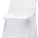 10 Pack White Folding Chair Covers for Party, Spandex Chair Covers for Wedding, Stretch Seat Cover 10 Pieces, Universal Fitted Polyester Slipcovers for Dining Chairs, Parties & Banquet (10 PCS)