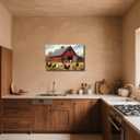 BJYCHG Chicken Picture for Kitchen Country Rooster Canvas Wall Art Rustic Farm Animal Painting Prints for Farmhouse Dining Room Decor Framed (16L x 24W)