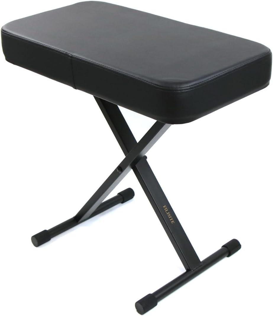 X-Style Adjustable Piano Bench Stool for Keyboard  Portable Padded Seat, Heavy Duty Keyboard Chair for Adults/Kids, 20.9"/22.6"/24" 4/25.2" Height, (Black)