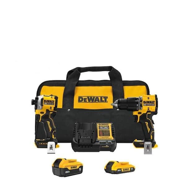 DeWalt ATOMIC 20V MAX Lithium-Ion Cordless 2-Tool Combo Kit with 5.0 Ah and 2.0 Ah Batteries, Charger and Kit Bag