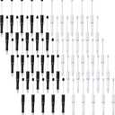 jiebor 50Pcs Beadable Pens Plastic Bead Black Ink Ballpoint DIY Cute Cool Pens for Journaling Women Men Students Teacher Bridal Graduation Gift Office School Supplies Black White