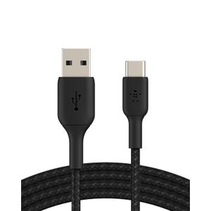 Belkin BoostCharge Braided USB-C to USB-A Cable (1M/3.3ft) for iPhone 16, iPhone 16 Pro, Samsung Galaxy S25, S24, Note20, Google Pixel 9 & 8, iPad Pro, Nintendo Switch 2, Carplay & More - Black