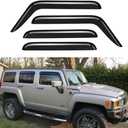 4pcs Outside-Mount Side Window Visor Wind Vent DeflectorDark Smoke Nice Sun Rain Guard Set fit for 2005-2009 Hummer H3 94501
