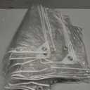 Clear Tarps Heavy Duty PVC, 14Mil Thickened Tear Resistant Waterproof PVC Vinyl TarpProtects Against Water, Tear, Cold Weather Resistance for Patio, Porch and Outdoor7' x 10'