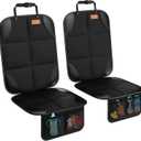 SMART ELF Car Seat Protector, 2Pack Seat Protector Protect Child Seats with Thickest Padding and Non-Slip Backing Mesh Pockets for Baby and Pet,Sedan SUV Truck (Black)