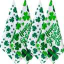 4 Pieces St. Patrick's Day Hand Towels 25 x 15 inch Irish Shamrock Kitchen Towels Bath Towels Dish Towels Bathroom Towel for St Patrick's Day Decoration