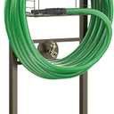 GOFORWILD Garden Hose Holder with Brass Faucet, Freestanding Water Hose Stand with Storage Basket, Detachable Heavy Duty Hose Reel Hanger Holds 150-Feet Hose for Outside Patio Yard Lawn