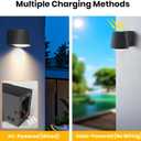 SOTTLOT Outdoor Wall Light Fixture, AC/Solar Charging Front Porch Lights Wall Mount Waterproof, 2700K/4000K/6500K, Dusk to Dawn Outdoor Lighting Motion Sensor for Door Entryway Garage, Darkgrey, 1pcs