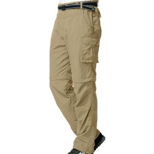 Mens Hiking Pants Convertible Quick Dry Zip Off Fishing Travel Safari Pants (32, 225 Khaki)