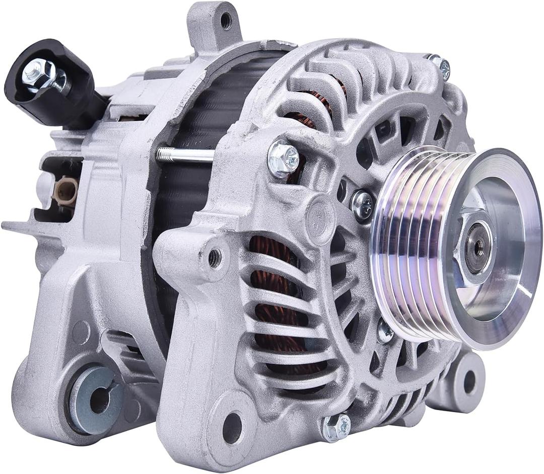 31100-R1A-A01 Alternator Compatible with Honda Civic 2012-2015 1.8L, HR-V 2016-2018, for Acura ILX 2013-2015 2.0L, 95Amp 12V 6-Groove Pulley Clockwise Replace 31100R1AA01 11537