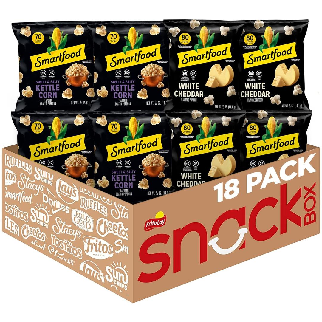 Smartfood Popcorn, Variety Pack, 0.5 Ounce (Pack of 18) (EXP 02/24/26)