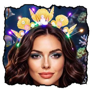 DRESBE Light Up Seashell Headband LED Conch Headbands Glow Party Hair Accessories for Women