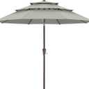 ABCCANOPY 10Ft 3 Tiers Market Umbrella, Outdoor Table Umbrella for Patio, Deck, Backyard (Light Gray)