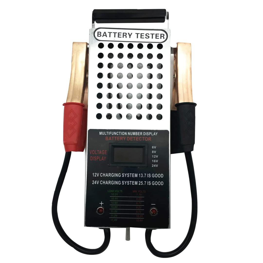 Battery Load Tester, Car Battery Load Tester, 6/8/12/16/24V Battery Alternator Tester Digital Voltmeter and Alligator Clips Battery Voltage Tester and Charging System