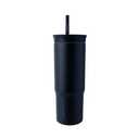 Owala Stainless Steel Triple Layer Insulated Travel Tumbler with Spill Resistant Lid and Straw, BPA Free, 24 oz, Black (Iced Tea)