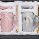 Yesland 13.5 Oz Mr and Mrs Coffee Mugs, Wedding Gifts for Couple/Bride and Groom, Ceramic Marble Cups for Bridal Shower Engagement Wedding, Married Couples Anniversary