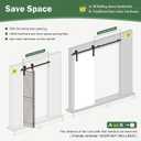 52" Bifold Sliding Barn Door Hardware Track Kit,Side Mounted Black J Shape Roller,Smoothly and Quietly,Assembly Easy,Fit Four 12" Bi-Folding Doors (Door Not Included)