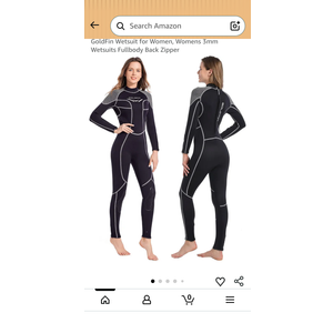 GoldFin Wetsuit for Women, Womens 3mm Wetsuits Fullbody Back Zipper,S
