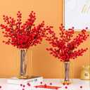 Artificial Red Berries Christmas Berries Stems for Winter Home Decor Christmas Decorations