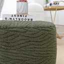 Pouf Ottoman Stuffed 20x20x12 Inches Floor Pouf Plush Fiber Ottoman Foot Rest Under Desk Foot Stool for Living Room Bedroom (Green)