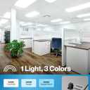 Sunco 2x4 LED Flat Panel Light Drop Ceiling Office Shop Commercial Warehouse Fixture, 6500 Lumens, Selectable Features, 30W/40W/50W, 4000K/5000K/6000K, Dimmable (0-10V), Dustproof ETL.
