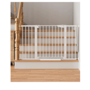 Cumbor 29.7"–51.5" Extra Wide Baby Gate for Stairs, Pressure-Mounted Dog Gates for Doorways & Hallways, Auto-Close Walk-Through, No-Trip Design, Child Proof Safety, Dog/Pet Gate for Indoor Use, White