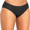 Tempt Me Women Bikini Bottom Full Coverage Bathing Suit Bottoms Swimsuit Bottom (Black, S)