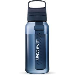 LifeStraw Go Series  BPA-Free Water Filter Bottle for Travel and Everyday Use Removes Bacteria, Parasites and Microplastics, Improves Taste, 1L Aegean Sea