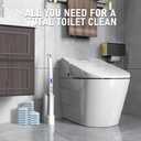 KOKL Disposable Toilet Brush, Toilet Bowl Cleaner Brush with 50PCS Toilet Brush Refills, Toilet Cleaner Refill Pads, Disposable Toilet Bowl Brush and Storage Caddy for Bathroom Cleaning(1-Set)