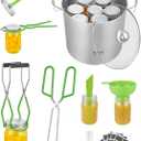 VEVOR Canning Supplies Starter Kit, 9 Pieces Stainless Steel Water Bath Canning Kit for Beginners, Canning Tools Set: Pot, Rack, Lid, Funnel, Tongs, Jar Lifter, Wrench, Magnetic Wand, Bubble Propper