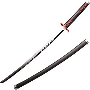 Sword Valley Demon Series Anime Sword - Slayers Katana40.9" LengthAnime Original Texture Carbon Steel Blade Carving SymbolNon-Slip Gripfor Cosplay & Display (God of Fire Kamado Tanjirou)