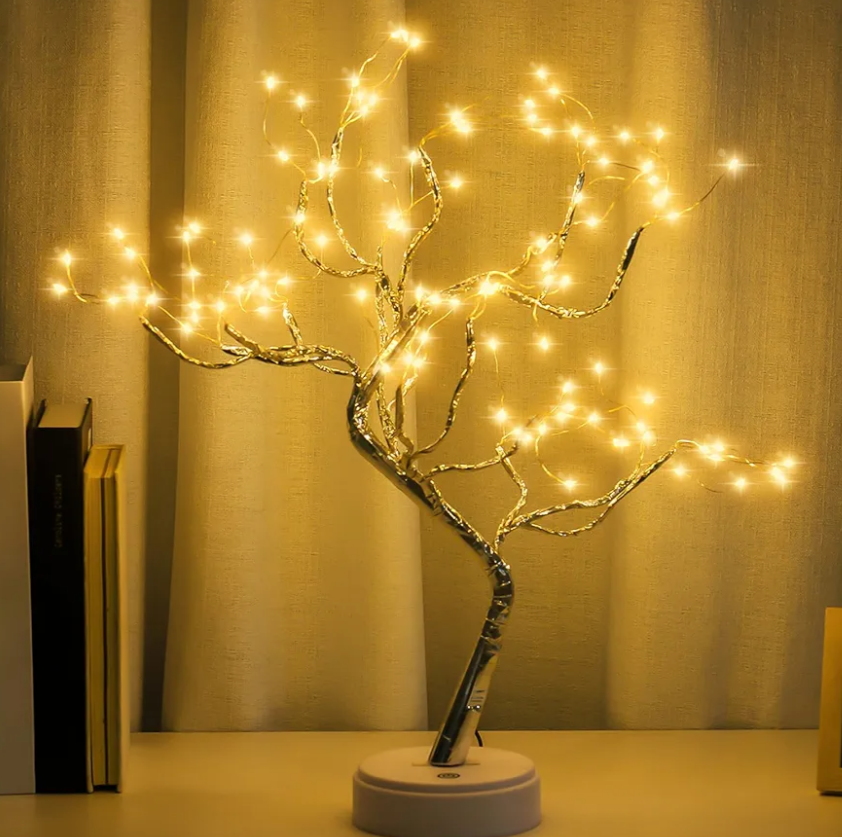 Room Decor, 20" 108 LED Tabletop Bonsai Tree Light, DIY Artificial Tree Lamp, Battery/USB Operated, Aesthetic Lamps for Living Room Bedroom Christmas Home Gifts House Decor (Warm White)