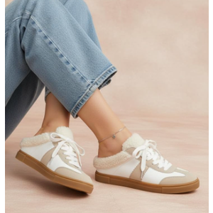 MIA GIRL Women’s Slip On Sneaker Mule – Faux Leather & Suede Backless Sneaker with Memory Foam & Cozy Lining 6