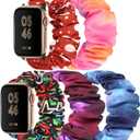 Scrunchie Watch Bands for Women Compatible with Apple Watch 38mm 40mm 41mm 42mm 44mm 45mm, Elastic Scrunchy Replacement Band Soft Stretchy Band For iWatch Series 7/6/5/4/3/2/1/SE