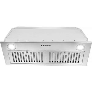 Range Hood Insert 30 inch,Stainless Steel Kitchen Vent Hood 600CFM,Built-in Kitchen Stove Hood w/Front Button Controls and Front LED Lights,Baffle Filters,Ducted/ductless Convertible Duct