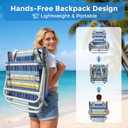 5-Position Backpack Beach Chair for Adults with Lumbar, Foldable Tall Heavy-Duty Beach Chairs with Cooler Bag,Cup Holder,Towel Rack for Beach, Camping, Outdoor