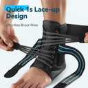 AGPTEK Ankle Brace for Women Men, Adjustable Lace-Up Ankle Support with Removable Splints for Sprained Ankle, Injury Recovery, Ankle Stabilizer Wrap for Basketball Volleyball Sports, Blue, S (Black, S)