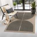 Lahome Modern Rainbow Easy Jute Rug, 3x5 Washable Rugs for Entryway Farmhouse Black Patio Carpet, Non Slip Indoor Door Mat Contemporary Outdoor Porch Carpet for Laundry Guestroom Room Decor (2'11" x 4'11" (Rectangular))