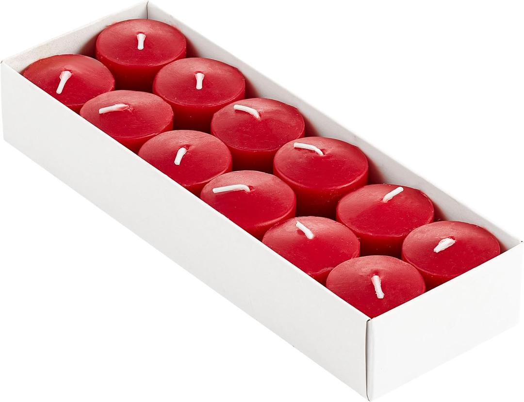 Candle Charisma White Votive Candles Unscented - 15 Hour Burn time - Set of 18 for Dinner, Wedding, Halloween and Holiday Decorations (Unscented, White)