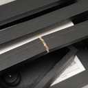 Key Holder Wall Mount, Wooden Adhesive Mail and Key Organizer with Drawer, Small Shelf, 8 Hooks, 2 Installation Methods, Black