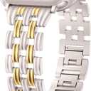 Minyee Compatible with Apple Watch Band Women 42/41/40/38/44/45/46/49mm, Dressy Starlight Gold Shiny Basketweave Designer Stainless Steel Metal Strap for iWatch Series 11 10 9 8 7 6 5 3 2 1 SE Ultra