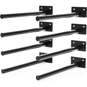 8Pcs/Set 8inch Floating Shelf BracketsBlind Shelf SupportsHidden Brackets for Floating Wood Shelves with Screws and Wall Plugs