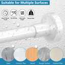 Bonpally Shower Curtain Rod 32-89 Inches Adjustable, Non-Slip Spring Tension Shower Rod Stainless Steel for Bathroom, No Drilling, White