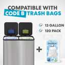 SIMPLI-Magic 21 Gallon (80L) Dual Compartment Kitchen Trash Can - Hands-Free Step Pedal, Soft-Close Lid, Stainless Steel Recycling Bin with Odor Filter (40L + 40L)