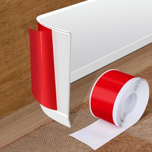 Vinyl Baseboard Molding Trim 3 Inch x 40 Feet Peel and Stick Baseboard Trim Flexible PVC Cove Base Moulding Self-Adhesive Trim for Garage Bathroom Cabinet Floor Walls, White