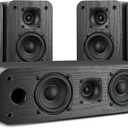 Saiyin 5.0 Home Theater System, 100w HiFi Surround Sound Speakers with Stereo Surround Sound and Classic Rretro Wood Grain for TV/PC, Passive, Amplifier or Receiver Required, Cable Not Included